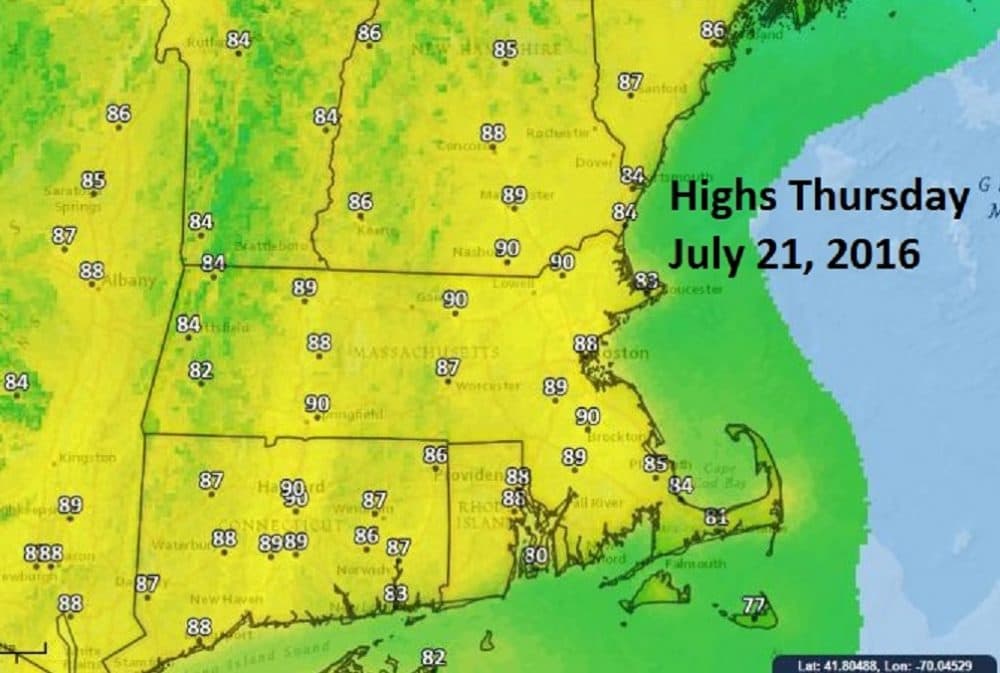 Forecast Heat And Humidity Comes Back For Friday Wbur News