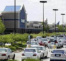 A Wal-Mart store is seen among other "big-box" retailers in the mile-and-a-half-long Chesterfield Commons strip mall, Wednesday, May 9, 2007, in the Chesterfield Valley flood plain of St. Louis. (AP Photo/Tom Gannam)