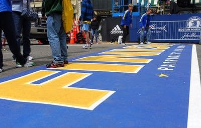 The finish line of the 113th Boston Marathon. Medical responders expect to treat 8,900 runners whose bodies will crack in the strain of running the 26.2 miles from the starting line to this point. (stevegarfield/Flickr)