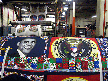 Cranston Print once sold most of its fabric for womens' apparel, but as manufacturing in the industry moved overseas, its market has narrowed to the home sewer. (Sarah Bush/WBUR)