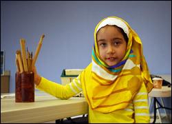 At summer school at the mosque, children learn the Quran, Arabic language and calligraphy. (Bianca Vazquez Toness)