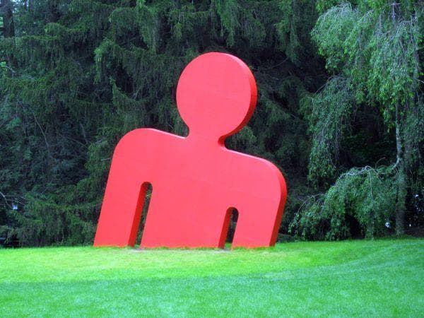 Douglas Kornfeld's "Ozymandias" is one of several new installations at the DeCordova Museum and Sculpture Park. (Andrea Shea/WBUR)
