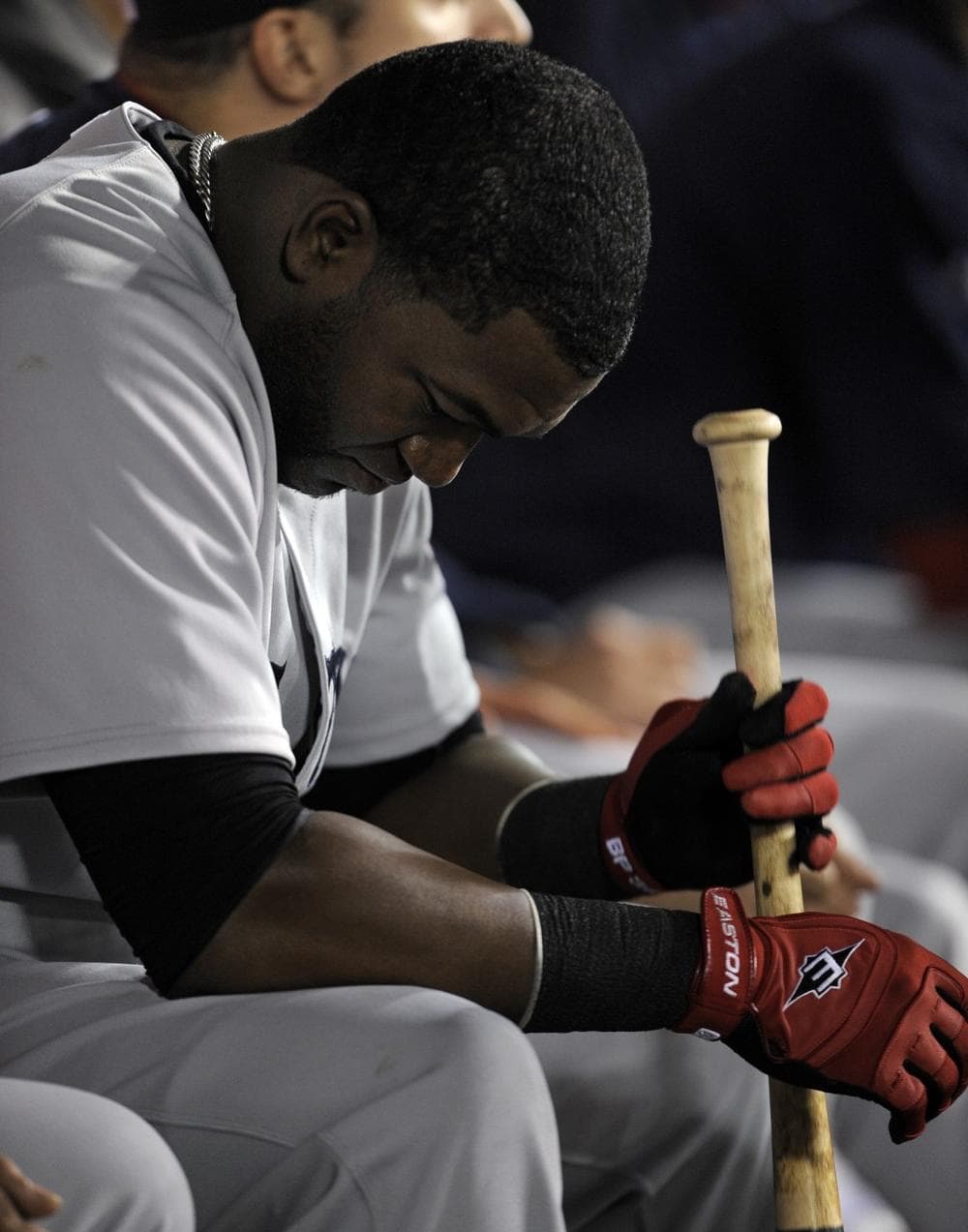 David Ortiz was 0 for 4 with three strike outs in Game 1 fo the American League division baseball series Thursday night. (Chris Carlson/AP)