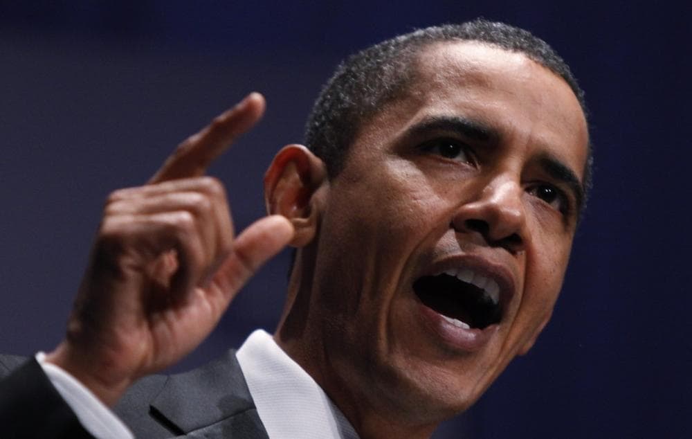 President Barack Obama, delivers a speech at the Human Rights Campaign national dinner, Saturday, in Washington. (AP/Manuel Balce Ceneta)