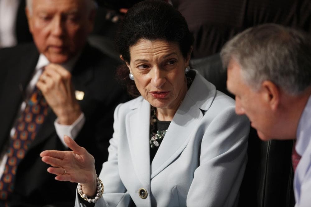 Sen. Olympia Snowe, R-Maine, center, during the Senate Finance Committee's hearing regarding health care reform on Tuesday in Washington. (AP)
