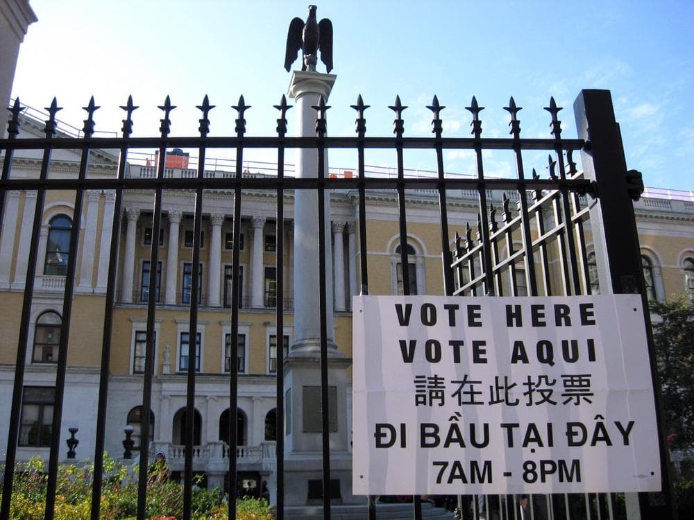 The Massachusetts State House is a polling location for voters in Ward 5, Precinct 3. (Brent Baughman for WBUR) 