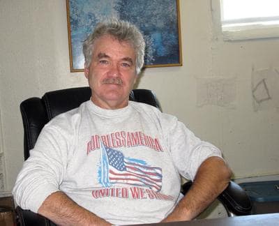 Larry Kelley, the self-desribed "Amherst Town Conservative," supported the town resolution to welcome Guantanamo detainees. (Deborah Becker/WBUR)