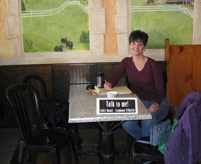 Amherst Select Board Chairwoman Stephanie O’Keeffe opposed the town's decision to welcome detainees from Guantanamo. (Deborah Becker/WBUR)