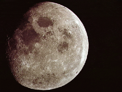 The presence of water on the moon could enable astronauts to make their own breathing oxygen and to use the moon as sort of a space-based filling station. (NASA)