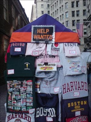 Massachusetts jobless number indicate more 'Help Wanted' signs may be going up.  But the number of people working part-time because that's all they can find is going up, too. (Jean Burgess/Flickr)