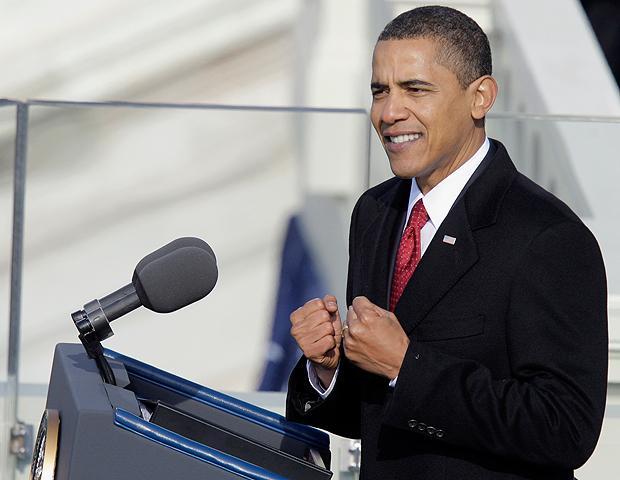 President Obama delivers his inaugural address on Jan. 20, 2009. A year later, with tumbling approval ratings, Mr. Obama delivers his first State of the Union address Wednesday inside the Capitol. (AP)