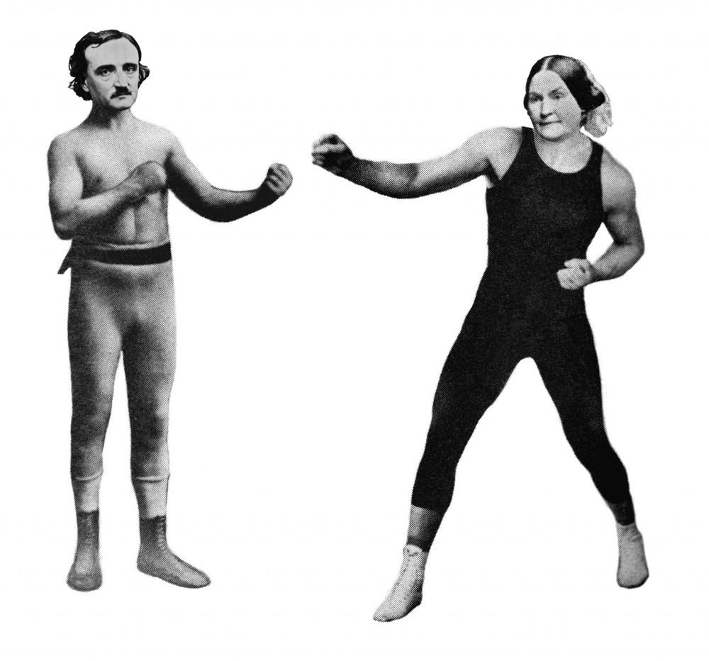 Edgar Allan Poe, proprietor and editor of the Broadway Journal, v. Cornelia Wells  Walter, editor of the Evening Transcript. (Image by Kerry Burke, Media Technology Services, Boston College)