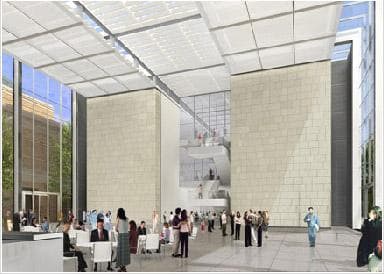 Design of the glass-enclosed Ruth and Carl J. Shapiro Family Courtyard. (Courtesy Museum of Fine Arts)