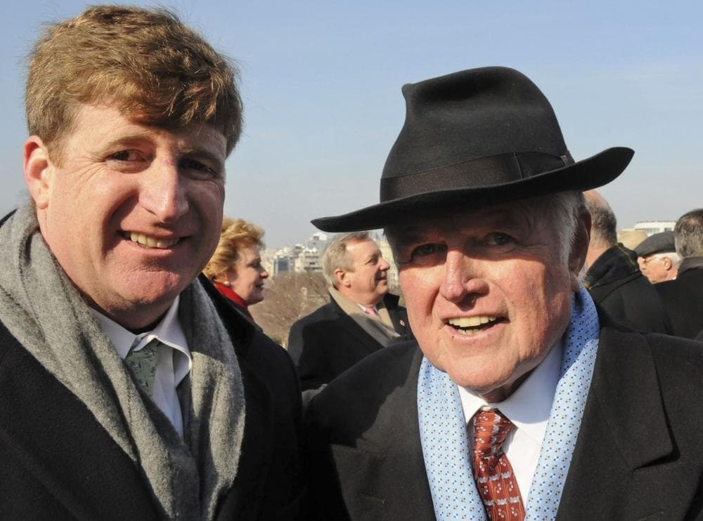 Rep. Patrick Kennedy, with his late father Sen. Edward M. Kennedy, right, at President Obama's inauguration in Washington last year. (AP)