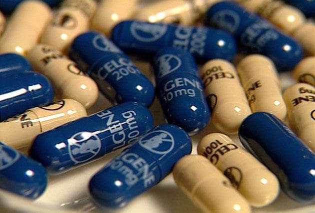 The drug Thalomide bears a symbol warning that it should not be used by pregnant women. (Celgene via AP)
