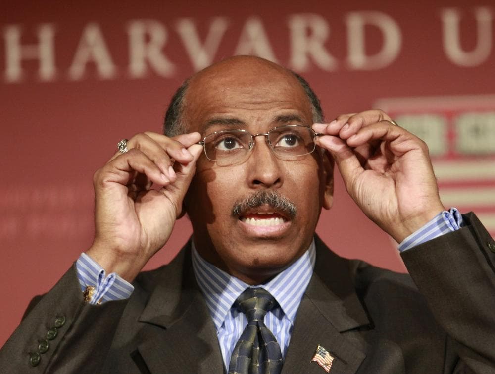 Chairman of the Republican National Committee Michael Steele speaks at Harvard's John F. Kennedy School of Government on Wednesday. Steele said voters had responded to Brown's "message of lower taxes, smaller government and fiscal responsibility." (AP)