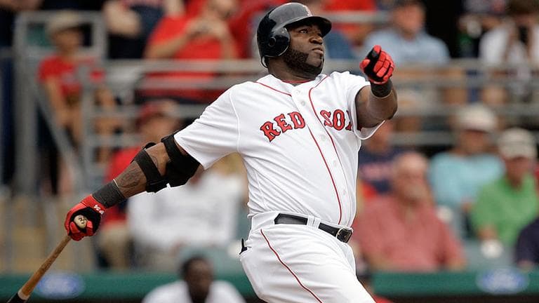 David Ortiz hits a three-run home run during a spring training game on Sunday. Aside from doing "little things" well, analyst Glenn Stout thinks Ortiz's plate performance is one key to success this season. (AP)