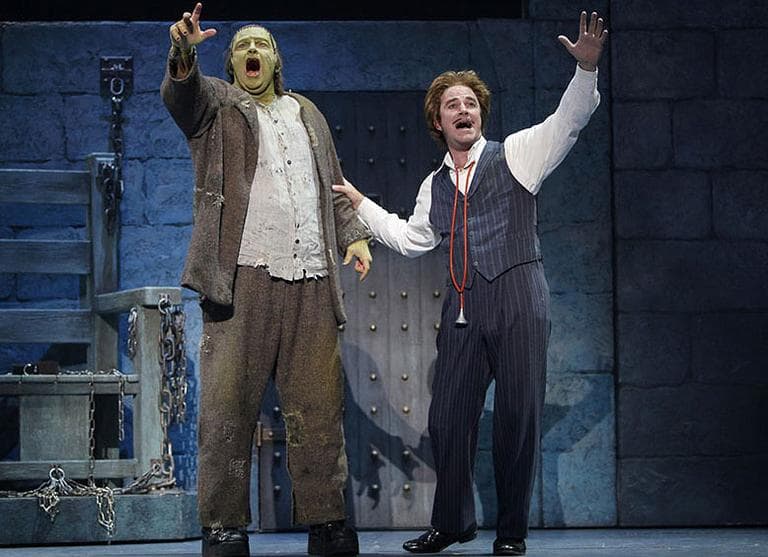 Shuler Hensley, left, and Roger Bart appear in an earlier version of "Young Frankenstein." (Courtesy Paul Kolnik)