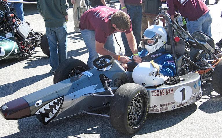 The Formula Hybrid International Competition began with two teams in 2006. Thirty teams registered this year. Texas A&M University won in 2009 and finished second to Italy's Politecnico di Torino this week. (Doug Tribou/WBUR)