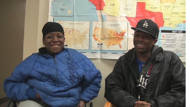 Video still of Bianca and Nichols (Courtesy of Valerie Schenkman) 