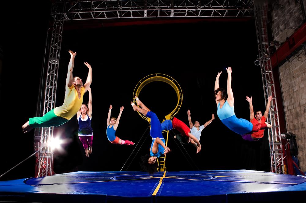 STREB Extreme Action Company dancers perform in her work "Artificial Gravity." (courtesy STREB)