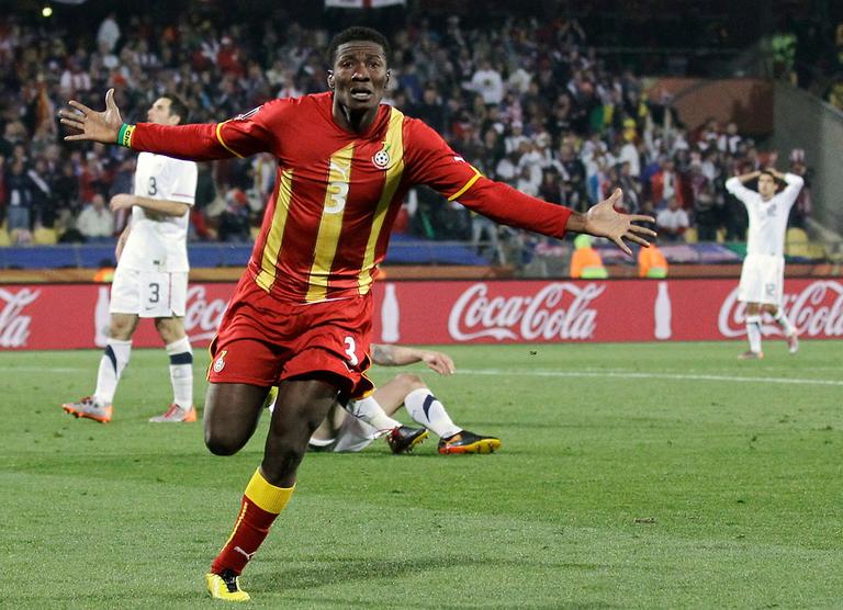 Ghana's Asamoah Gyan scored the second goal against the United States on Saturday in World Cup play. (AP)