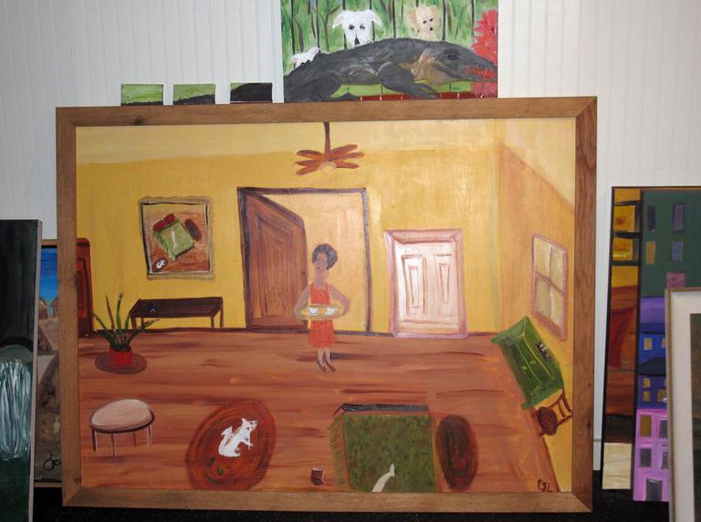 A painting by Langer (Deborah Becker/WBUR)
