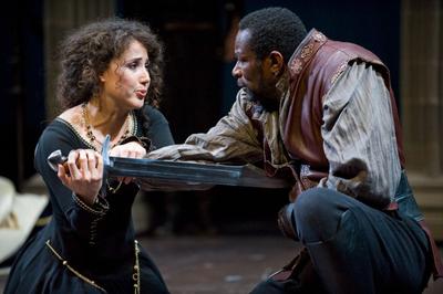 Leia Espericueta and John Douglas Thompson appear in Shakespeare &amp; Company's "Richard III." (Courtesy) 