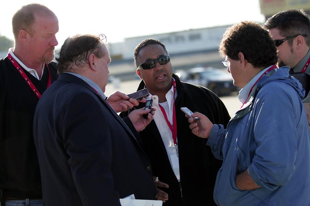 Max Siegel, seen here at the South Boston Speedway in October 2008, is known as the Donald Trump of Changing Lanes. (Jim R. Bounds/AP)