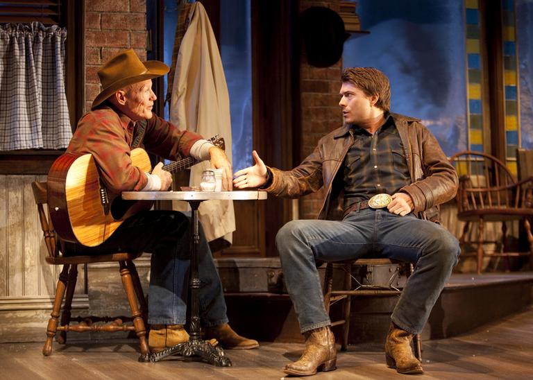 Stephen Lee Anderson, left, and Noah Bean in the Huntington Theatre Company production of William Inge's "Bus Stop." (T. Charles Erickson/Huntington Theatre Company)