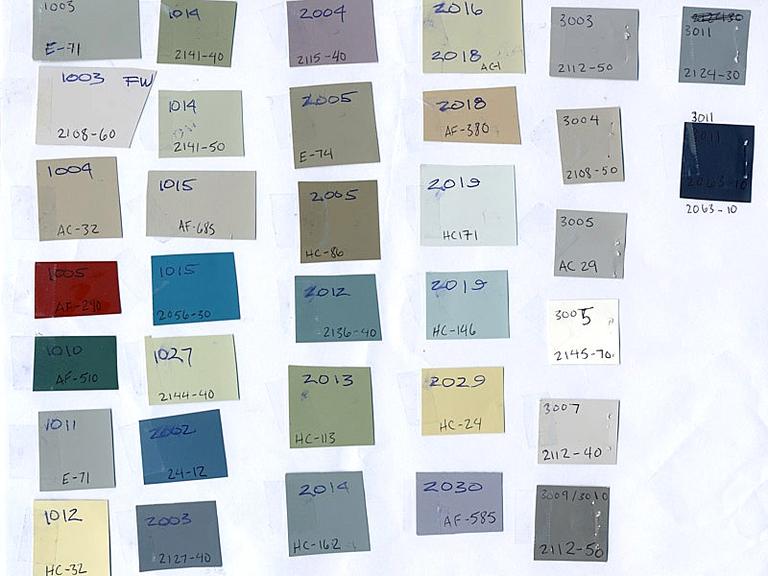 Paint samples for the MFA's new wing 