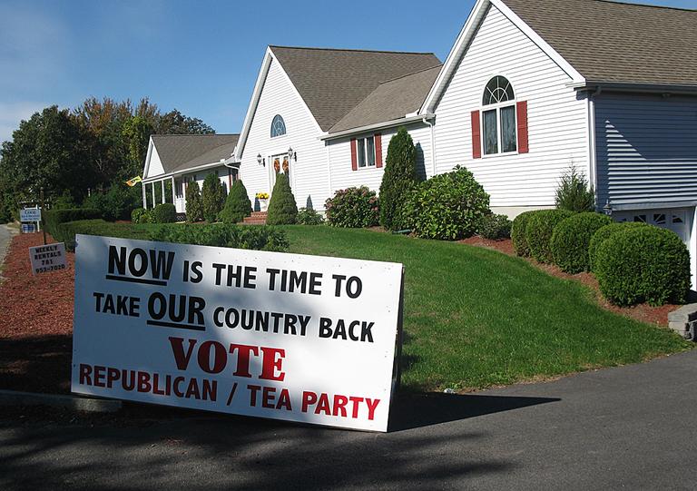 A sign on Route 6A in Bourne (Fred Thys/WBUR)