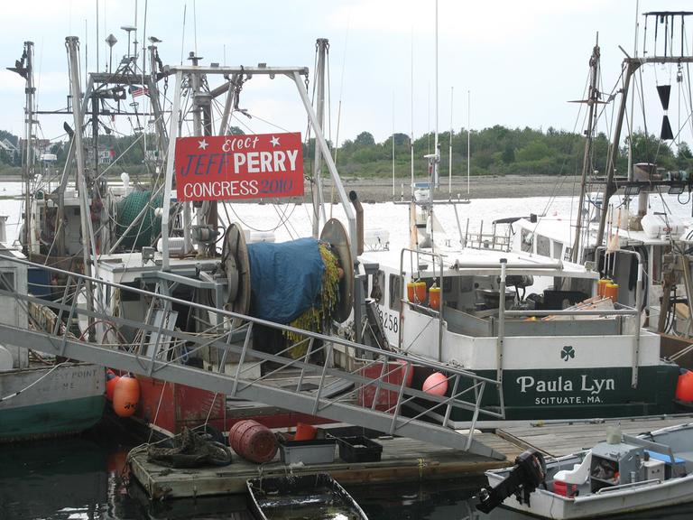 Steve Welch's boat in Scituate Harbor (Fred Thys/WBUR)