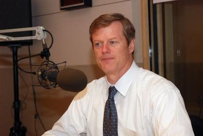 Charles Baker in WBUR's studios in 2010. (Jesse Costa/WBUR)