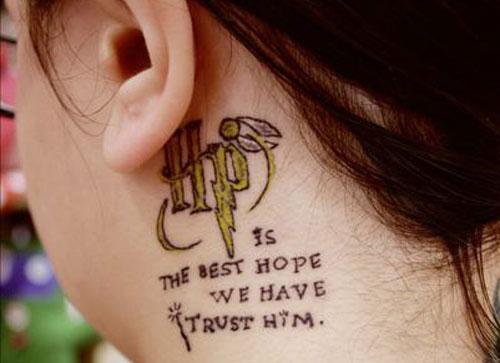Mandy Porto with an image inspired by the Harry Potter series (from "The Word Made Flesh").
