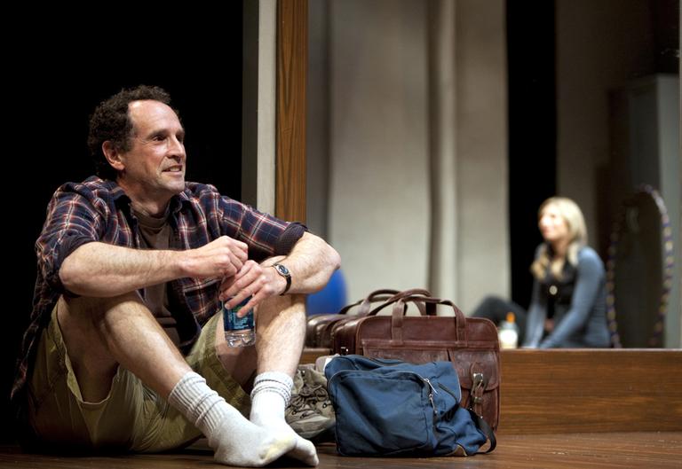 Jeremiah Kissel (Schultz) and Nadia Bowers (Theresa) in "Circle, Mirror Transformation" (T. Charles Erickson./Huntington Theatre)