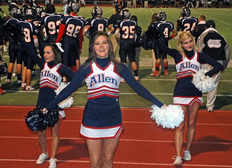 The Allen High School cheerleaders (Karen Given/WBUR)