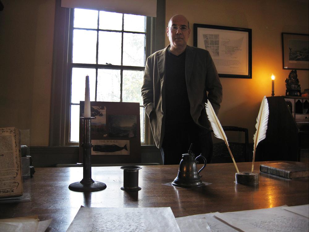 Author Jay Parini, in Herman Melville's Pittsfield farmhouse (Andrea Shea/WBUR)