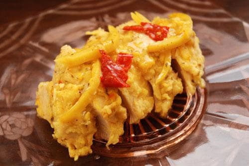 Friday Night Algerian Chicken Fricassee, prepared for On Point by chef JJ Gonson. (Jesse Costa/WBUR)