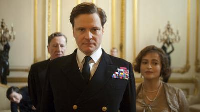 Geoffrey Rush, Colin Firth and Helena Bonham Carter star in "The King's Speech," which led the Golden Globe nominations. (The Weinstein Co.)