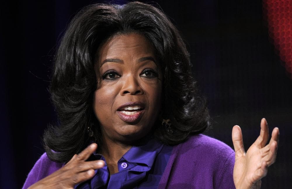 Oprah Winfrey addresses reporters in Pasadena, Calif. (AP)