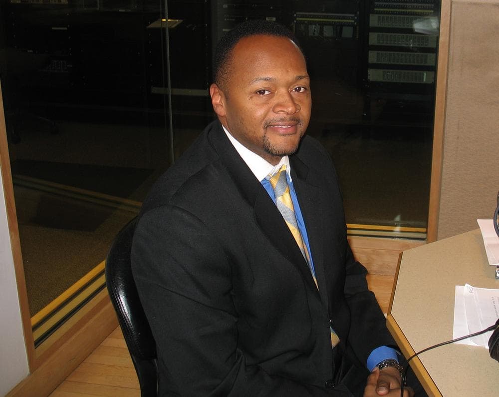 NAACP Boston President Michael Curry in WBUR studios. (Jeremy Bernfeld for WBUR)