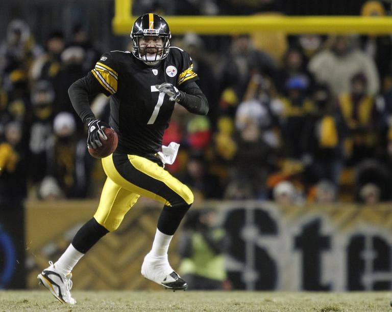 Pittsburgh Steelers quarterback Ben Roethlisberger runs against the New York Jets during the second half of the AFC Championship NFL in Pittsburgh on Sunday. (AP)