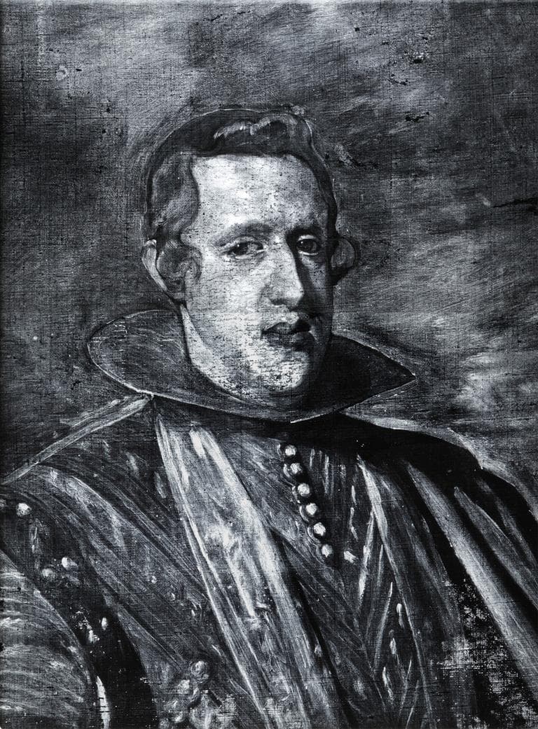 An x-ray detail of the painting. (Courtesy of the Isabella Stewart Gardner Museum)