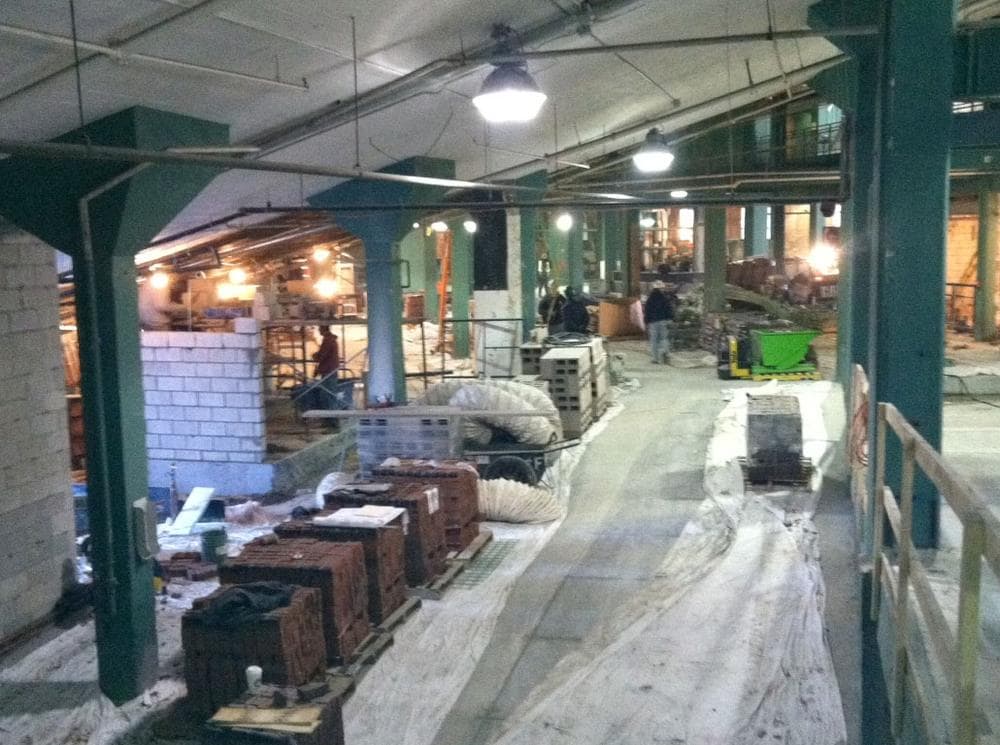 Fenway Park's Gate D concourse undergoes major upgrades during the off-season. (Steve Brown/WBUR)