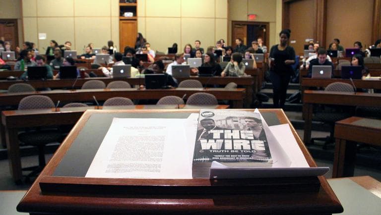 A course at Harvard is using the HBO series "The Wire" to teach students the truth about what ails American society. (Kirk Carapezza for WBUR)