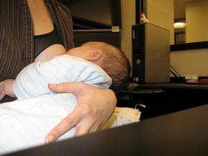 Baby at mom's office