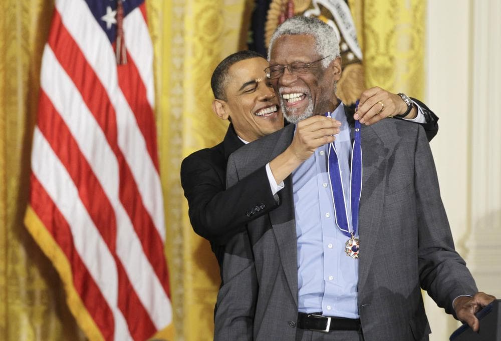 President Obama presented Basketball Hall of Fame member Bill Russell with a Presidential Medal of Freedom on Feb. 15. (AP)