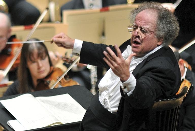 BSO Music Director James Levine, here performing in a highly anticipated return to the podium from injury, conducts the orchestra in October 2010. (AP)