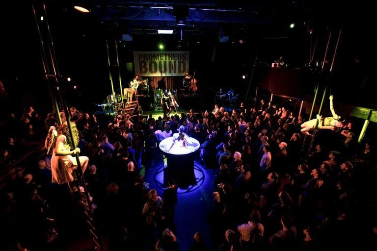 The set of ART's 'Prometheus Bound,' running through April 2 at The Oberon (Marcus Stern)